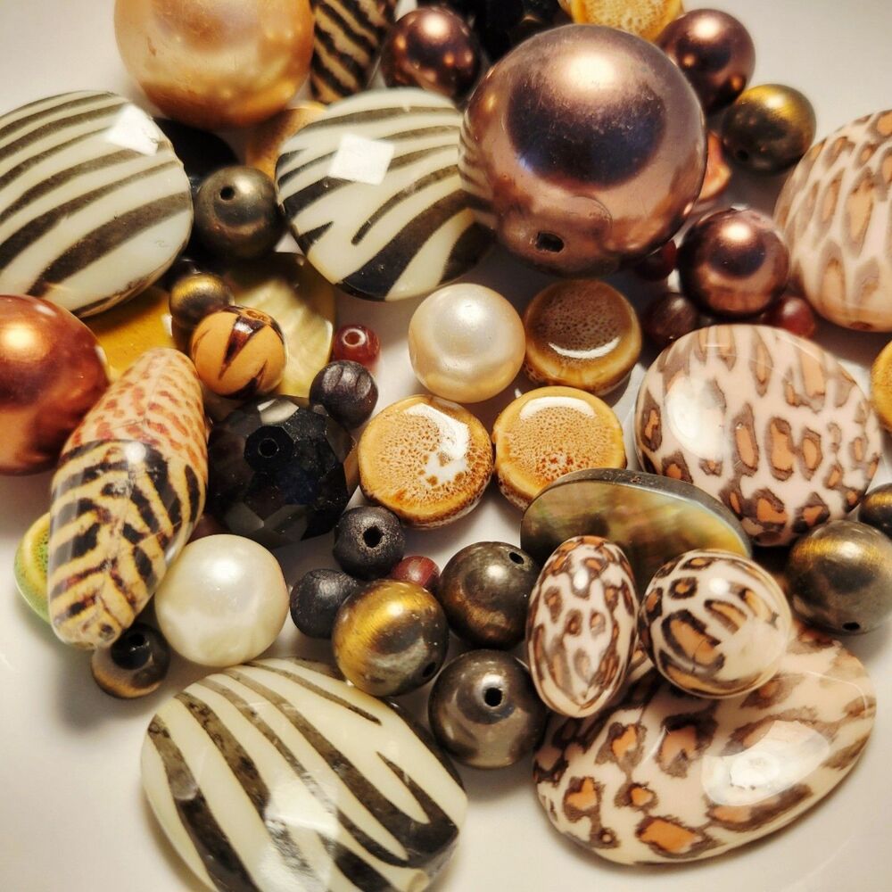 Curated Bead Charm Mix - Premium Vintage Wood, Ceramic, Jewelry Making Kit Parts
